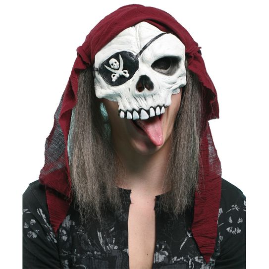 Mascara Esqueleto com Lenço e Cabelo U
