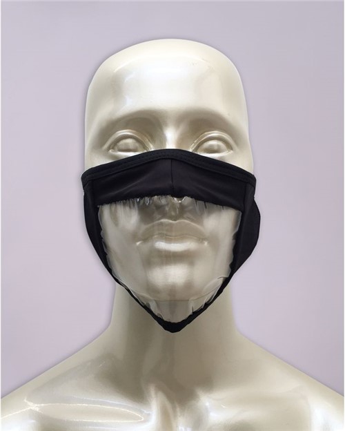 Máscara Fabiola Molina em Tecido e Material Plástico Preto para Proteção Individual