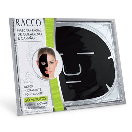 Máscara Facial de Colágeno e Carvão Ciclos 60g - Racco (5521)