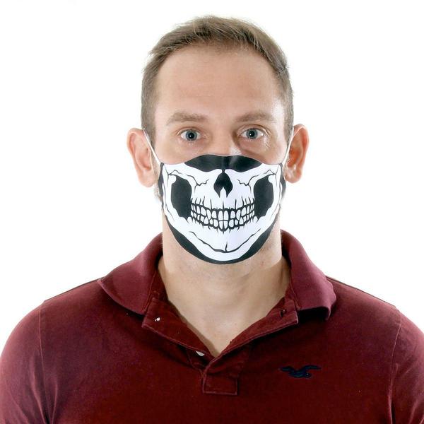 Máscara Facial de Proteção de Rosto Adulto - Unissex - Caveira Halloween