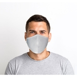 Máscara Facial de Proteção UV Beach Lavável Tecido Duplo Poliamida com Elásticos Branca