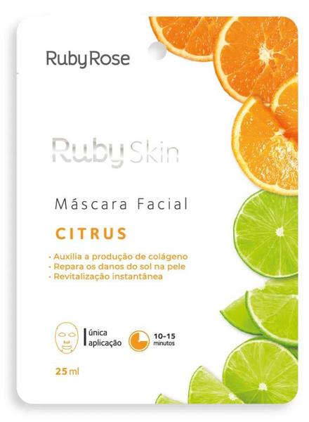 Mascara Facial de Tecido Citrus Ruby Rose - Unidade