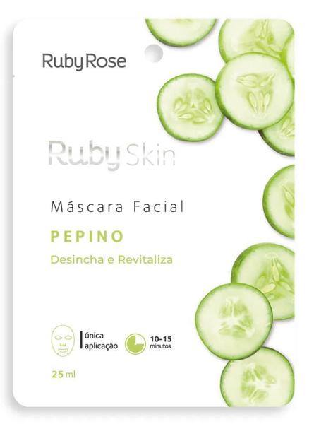 Mascara Facial de Tecido Pepino Ruby Rose - Unidade