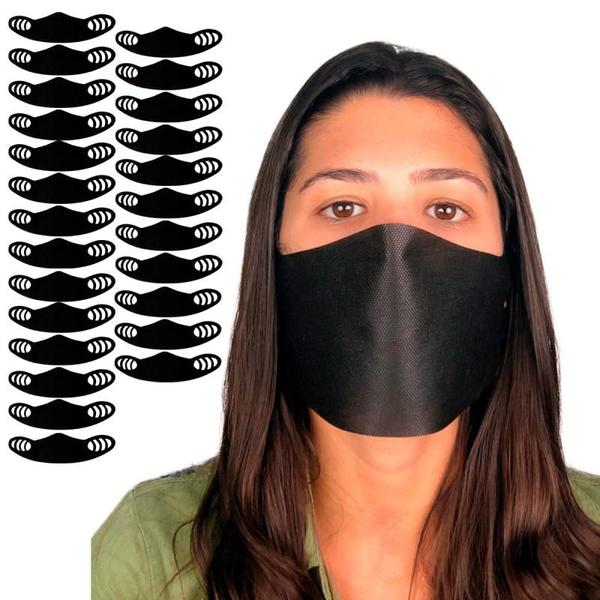 Máscara Facial Descartável TNT 100% Polipropileno Kit com 25 Unidades Preto - Indigo