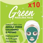 Máscara Facial Green Argila Verde Colageno e Pepino 10g Kit C/10