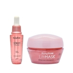 Máscara Facial Lift Mask 50g + Sérum Revitalizante 30ml - Linha Ice Rose Ultra Hidratante Ruby Rose - Kit C/2 Itens