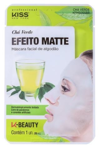 Máscara Facial Matificante Chá Verde 20Ml [Kiss New York]