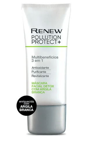 Máscara Facial Pollution Protect + Detox com Argila Branca [Renew - Av...