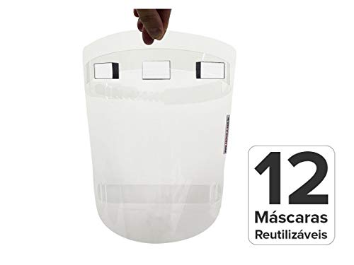 Máscara Facial Protetora - Super Proteção - 12 Unidades - Disponível no Brasil/Pronta Entrega