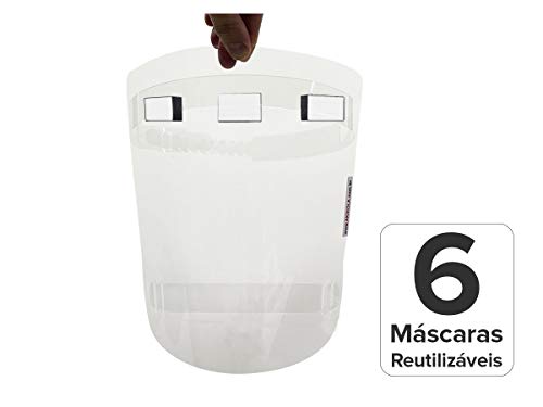 Máscara Facial Protetora - Super Proteção - 6 Unidades - Disponível no Brasil/Pronta Entrega