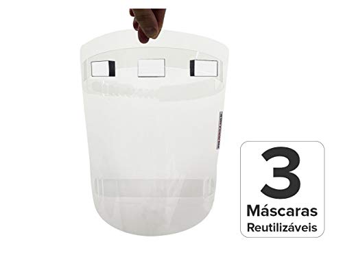 Máscara Facial Protetora - Super Proteção - 3 Unidades - Disponível no Brasil/Pronta Entrega