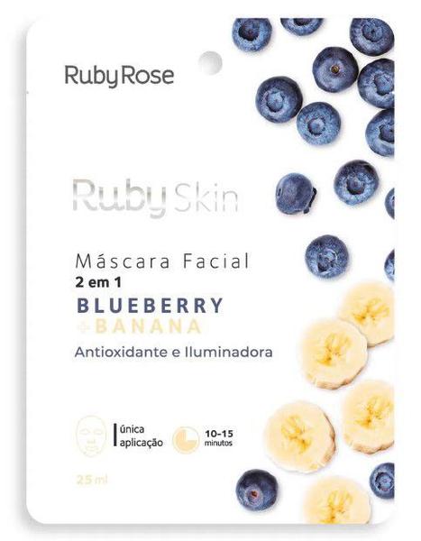 Máscara Facial Ruby Rose Skin 2 em 1 Blueberry e Banana - Lojadotel