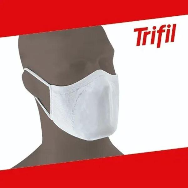 Máscara Facial Trifil de Poliamida Sem Costura Kit com 6 - 3 Pretas e 3 Brancas