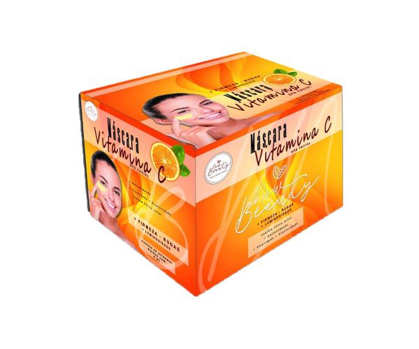 Máscara Facial Vitamina C Spa Facial New Beauty - Display Com 50 Sachê 8g