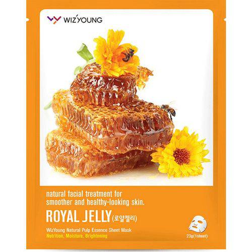 Máscara Facial Wizyoung Royal Jelly Collagen Essence Mask Pack