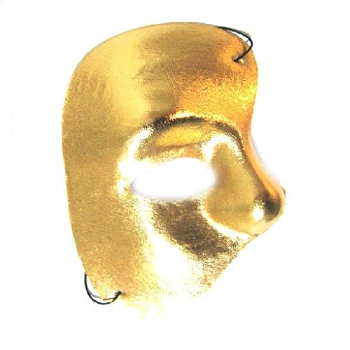 Máscara Fantasma da Ópera - Ouro e Prata - Plástica - Unidade