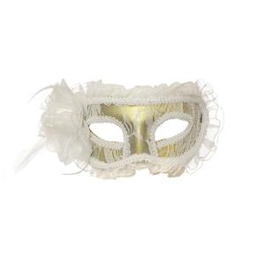 Máscara Gala Branco Acessório Carnaval Fantasia - Branco