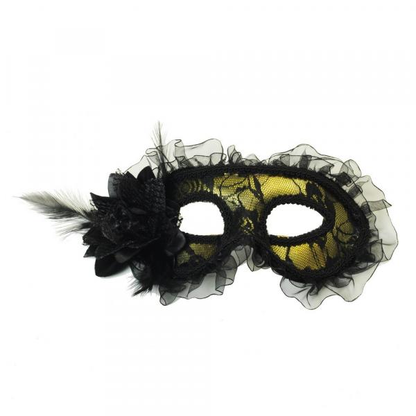 Máscara Gala Preto Acessório Carnaval Fantasia - Cromus