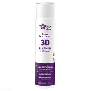 Máscara Gloss Matizador 3D Platinum Branco Efeito Platinado 300ml Magic Color