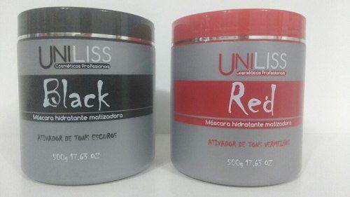 Mascara Hidratante Matizadora Black e Red Uniliss (500g Cada) - Uniliss Cosméticos