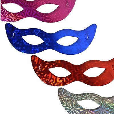 Máscara Holográfica Gatinha - Cores Sortidas - Pacote 12 Unidades