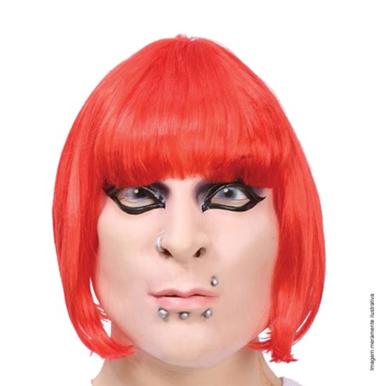 Máscara Homem com Chanel Vermelha e Piercing - Halloween