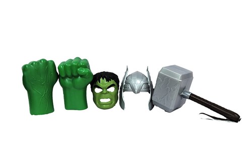 Mascara Hulk e Luva e Martelo e Mascara Thor Vingadores Inf