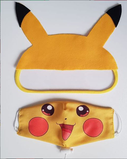 Mascara Infantil com Visor em Acetato e Super Ajuste Pikachu