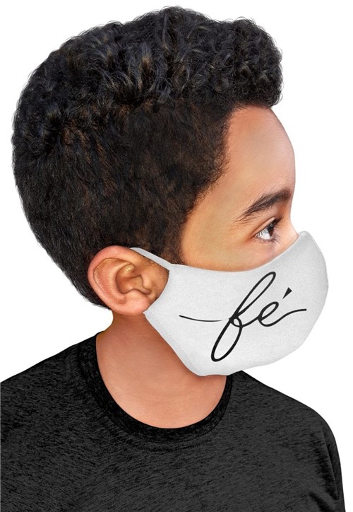 Máscara Infantil em Tecido Duplo Lavável Kit com 10 Máscaras Branca