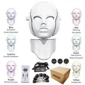 Mascara Led Facial e Pescoço 7 Cores Estetica Fototerapia Microcorrente Bivolt