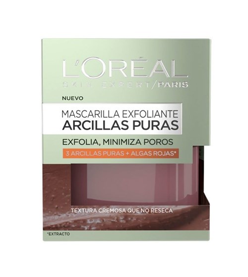 Máscara L'oréal de Argila Rosa Esfoliante e Purificadora 50 Ml