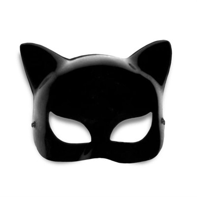 Máscara Mulher Gato - Preta - Plástico - Pacote 06 Unidades