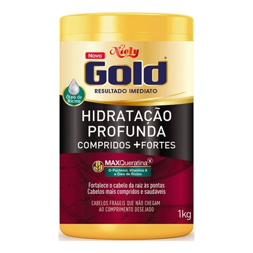 Máscara Niely Gold Hidratação Profunda Compridos + Fortes 1Kg