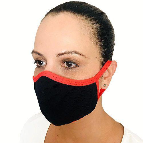 Mascara Ninja Preta C/ Vermelho Kit 03 Máscaras + Porta Máscara - Casa Konder
