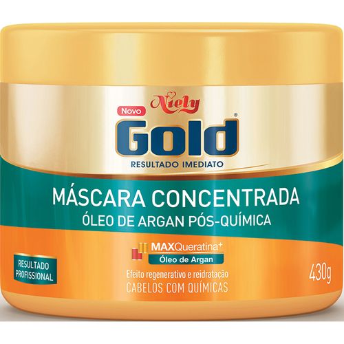 Máscara para Cabelo Niely Gold 430g-pt Oleo Argan MASCR CAB NIELY GOLD 430G-PT OLEO ARGAN