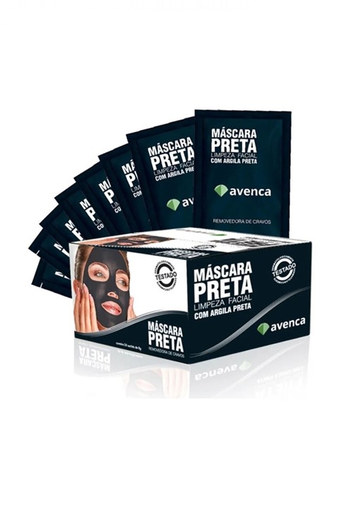 Máscara Preta Limpeza Facial Removedora de Cravos Avenca 8g (caixa com 50 Unidades)