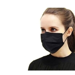 Mascara Preta Proteção unissex Tecido com Forro Algodão Lavável 03 unidades