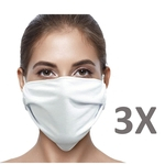Máscara proteção respiratória - Tecido Lavável 3 unidades