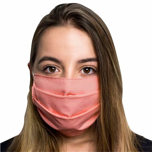 Máscara Protetora Dupla Face Reutilizável Lavável - Branco/Rosa