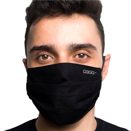 Máscara Protetora Dupla Face Reutilizável Lavável - Cinza/Preto