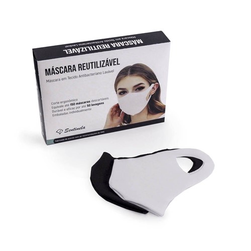 Máscara Protetora Facial Reutilizável Branco 10 Unidades