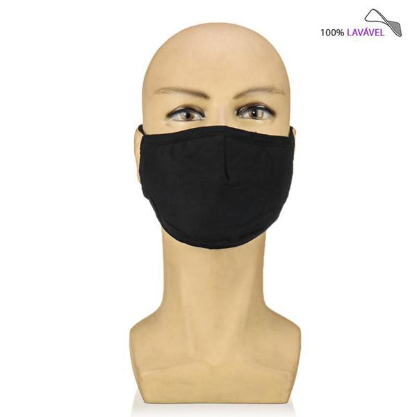 Kit 14 Mascaras Protetoras Pretas Laváveis Tecido 100% Algodão - Comcapas