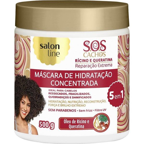 Máscara SOS Cachos Rícino e Queratina 500g Salon Line