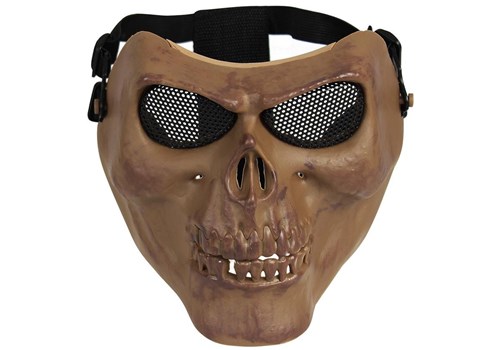 Mascara Tatica de Caveira Tan em Abs com Protecao Tela em Metal Hy051