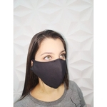 Mascara Tecido 100% Algodão Dupla Camada -kit 2 Un Preta