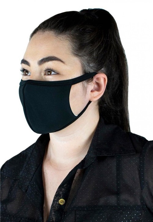 Mascara Tecido Rosto Dupla Ninja Proteção Lavável não Descartavel Preta