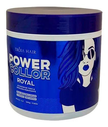 Mascara Tonalizante Azul Royal Power Color Troia Hair 500gr