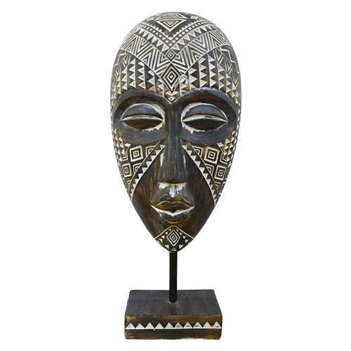 Mascara Tribal Africana Grande em Madeira Kasa Ideia