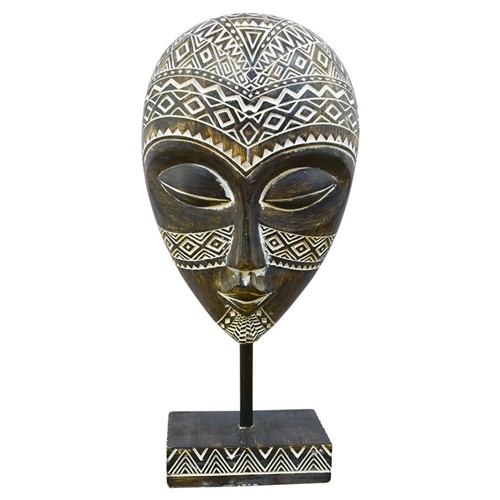 Máscara Tribal Africana Médio em Madeira Kasa Ideia
