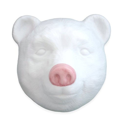 Máscara Urso em Porcelana Nariz Rosa